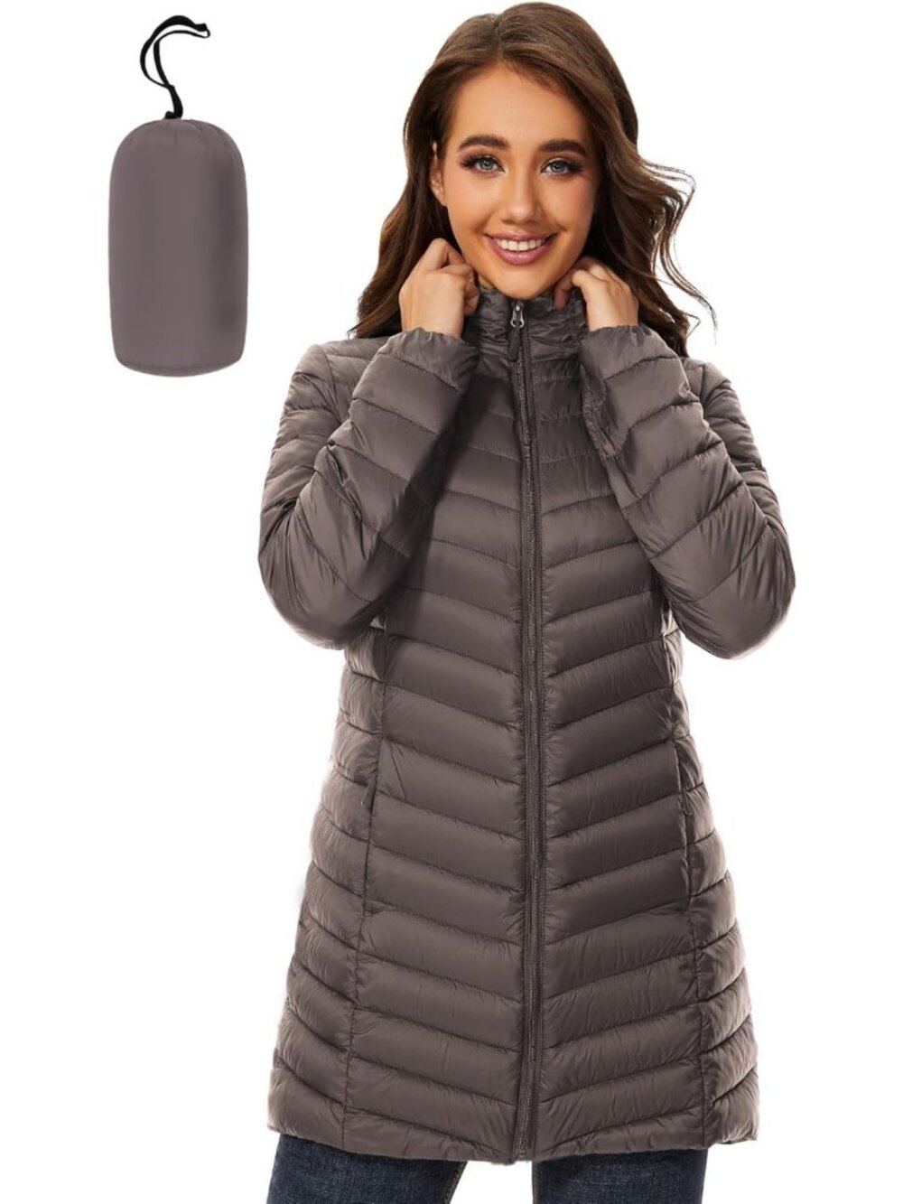 Lightweight Packable Hooded Puffer Jacket for Women - Perfect for Travel